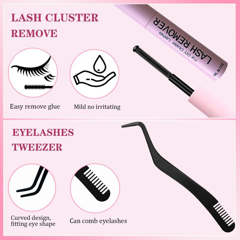 Zovimi Fox Eye Lashes Fluffy Lash Clusters ,C Curl False Eyelashes Left & Right Cluster Eyelash Extensions 144 PCS Individual Lashes Fox Eye Manga Lashes DIY At Home