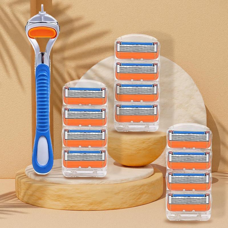 5-layer Manual Razor with Blades, 1 Set Classic Razor Shaving with Replacement Blade, Skin Protection Double Blade Safety Razor