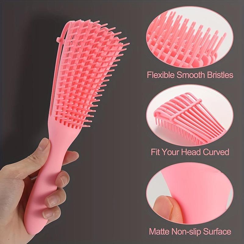 10pcs set Detangling Brush Set, Including 5 Counts Hair Clips, 1 Count Shampoo Brush, 4 Counts Hair Brushes, Hair Care Tools