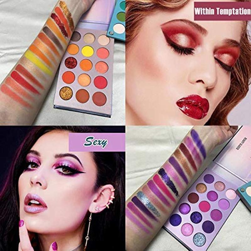 4 in 1 60 Color Eyeshadow Palette, High Pigmented Glitter Matte Eye Shadow, Rotatable Vibrant Color Makeup Palette, Eye Cosmetic