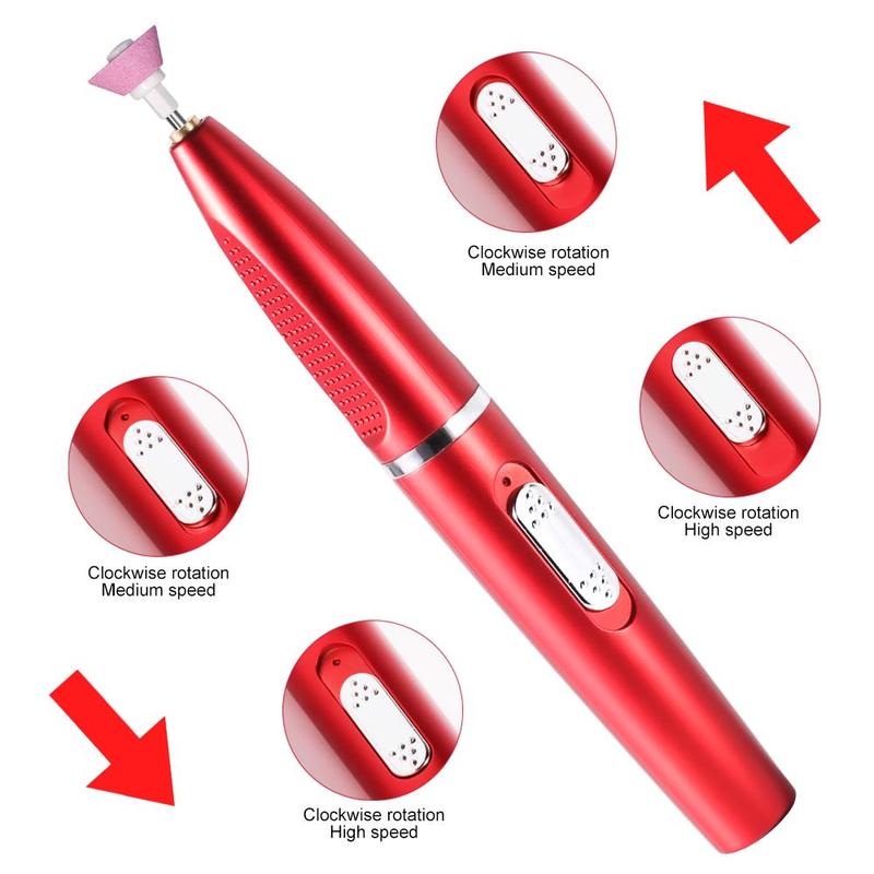 Electric Nail Drill Kit, 1 Box 15000RPM Professional Electric Nail File for Acrylic Polish Gel Nail Removal, Rechargeable Nail Drill with Nail Drill Bits