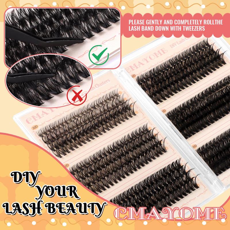 Natural Look Eyelash Extensions, 480pcs set Mixed Length Individual Lashes with Glue & Tweezers & Brush, Eye Makeup Enhancement Tool for Women, Lash Clusters, Cosmetic Products, Christmas Gift