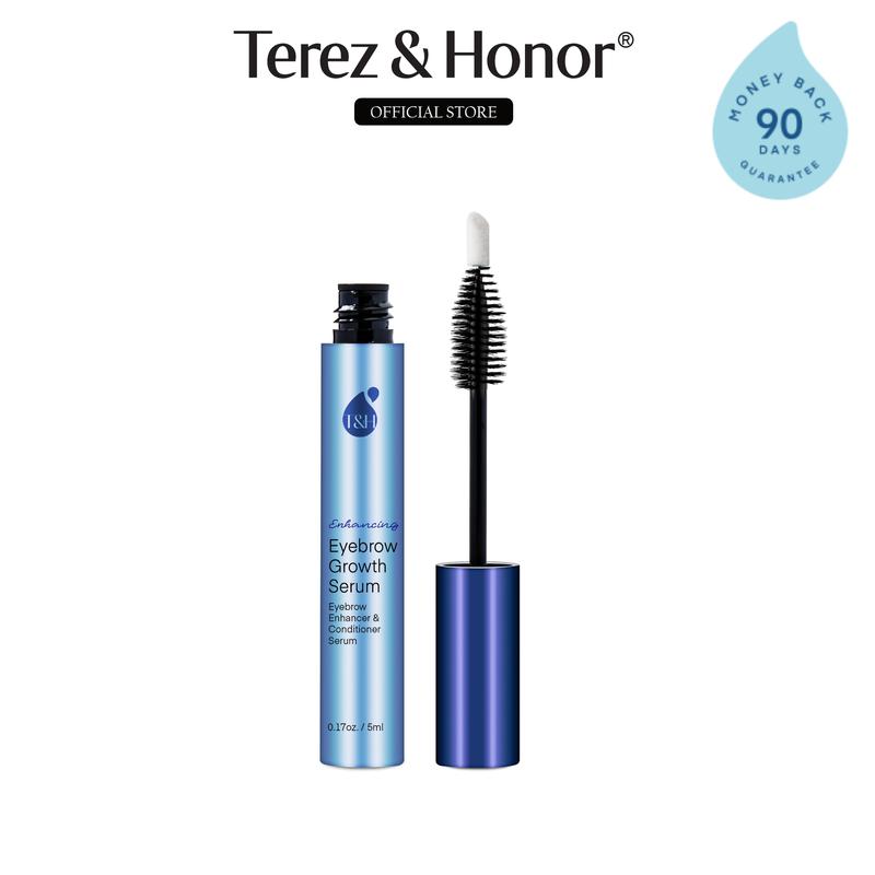 Terez & Honor Natural Eyebrow Serum and Enhancer for Thicker Brows and Grow Bows Faster, Longer, Fuller - 5mL