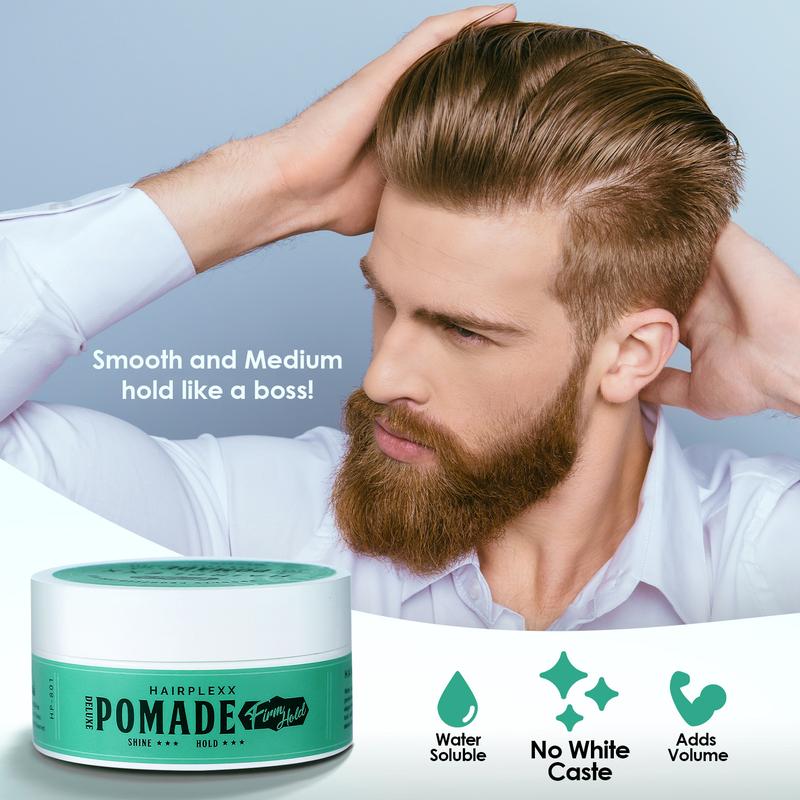 Hairplexx Pomade Edge Control Gel for both Men and Women - Create Hair Style with Shine Smooth & Moderate Hold, Paraben Free 80g (2.7 oz) Hair Styling