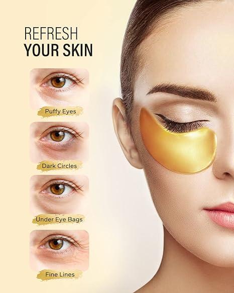 Maskiss 24k Gold Eye Patches for Dark Circles and Puffiness 50Pairs - Comfortable Eye Care