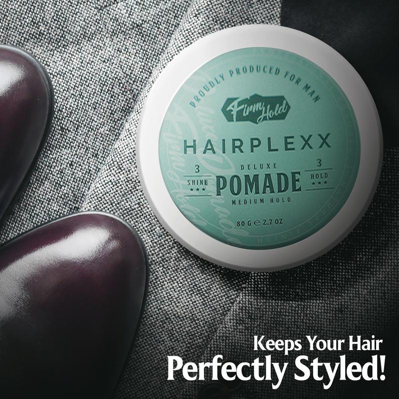 Hairplexx Pomade Edge Control Gel for both Men and Women - Create Hair Style with Shine Smooth & Moderate Hold, Paraben Free 80g (2.7 oz) Hair Styling