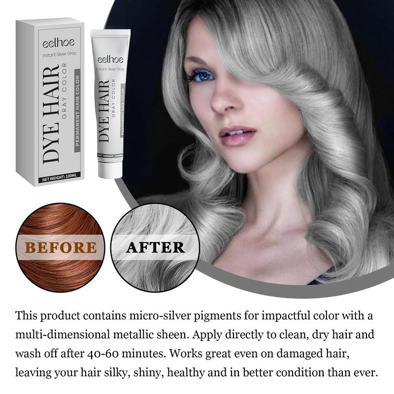 100ml Gray Hair Color Shampoo lnstant Quickhair dye,Long-Lasting & Coverage Haircare，hair care,Fruity aroma--3-In-1 Gray Color-Plant extracts-Long Lasting +99.99% Gray Hair Coverage -Herbal Ingredients - Available Plant Hair Dye Hair care Aloe Vera Silky