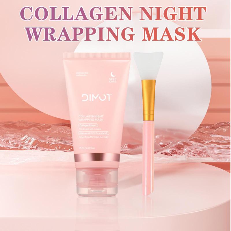 Collagen Night Wrapping Mask, Overnight Peel Off Collagen Facial Mask for Elasticity & Hydration, Tight Skin, Reduce Sagging & Dullness, Christmas Gift