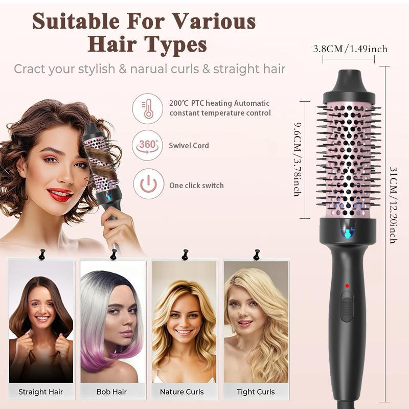 Negative Ion Hair Curler, 1 Box Hair Straightening Comb & Hair Curling Comb, Professional Hair Styling Tool for Home & Salon Use