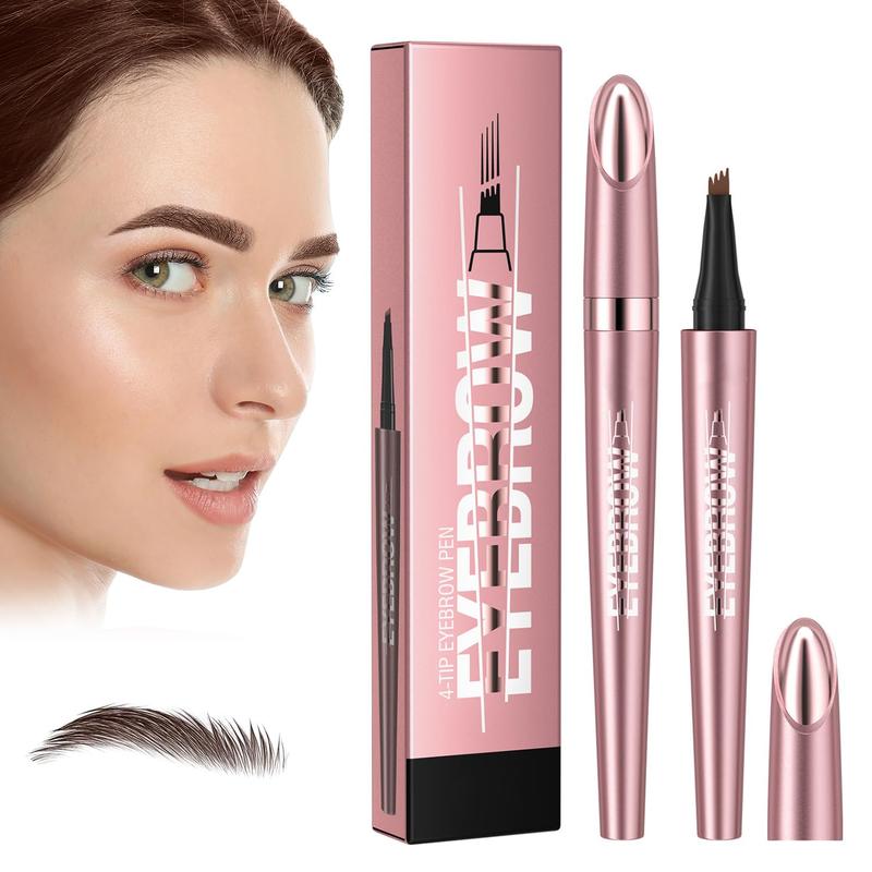 Magic Eyebrow Microblading Pen, 4 Micro-Fork Tip for 3D Realistic Brow, Waterproof Eyebrow Pencil, Tattoo Brow Tint Pen Makeup, 10g Cosmetic