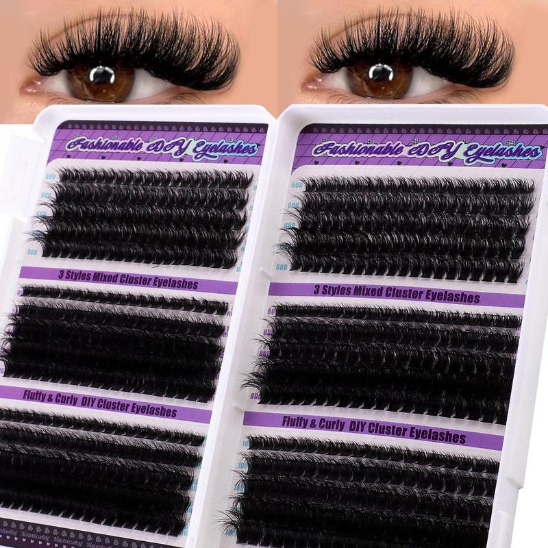 Natural Look Eyelash Extensions Kit, 1 Set Including Mixed Length False Eyelashes