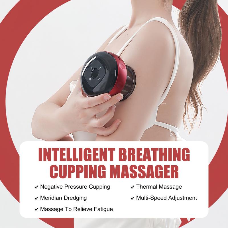 4 in 1 Smart Cupping Therapy Massager with Red Light Therapy for Targeted Relief of Aches, Knots, Pain, Muscle Soreness, Blood Circulation and Skin Tightening, Portable Cupping Set