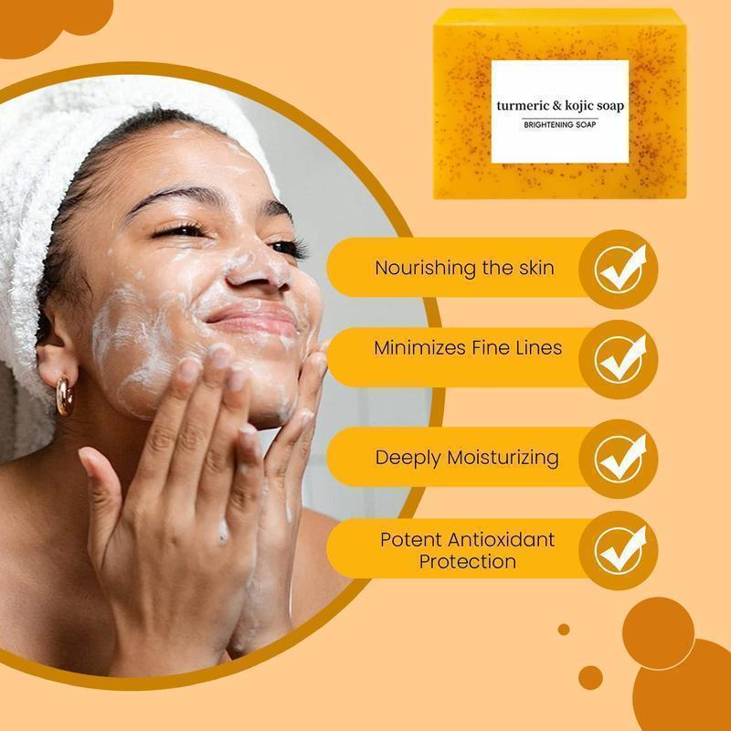 Curcuma soap Turmeric Soap Bar for Body & Face - Made with Natural and Organic Ingredients. Gentle Soap – For All Skin Types –  4.5oz Bar Facial Skincare Cleanser Facial Cleansing Facial Wash