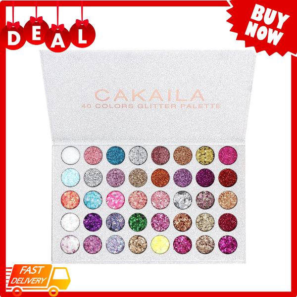 CAKAILA 40 Colors Glitter Sparkle Eyeshadow Makeup Palette Pallets For Women Girls Black White Glitter Chunky Eyeshadow Pressed Powder Pink Shimmer Glue Gel Eyeshadow sombras de ojos profesional by evpct