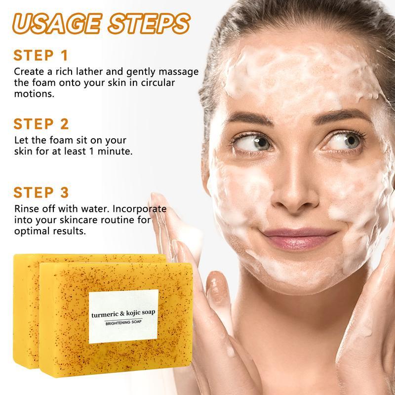 Lemon Turmeric & Kojic Acid Brighetning Soap, Dark Spot Remover Kojic Acid Soap Body Care Comfort