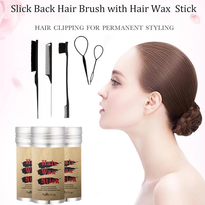 Hair Styling Tool Set, 2007pcs set Elastic Bands & Edge Brush & Rat Tail Comb & Hair Wax Stick, Professional Hair Styling Accessories for Women & Girls