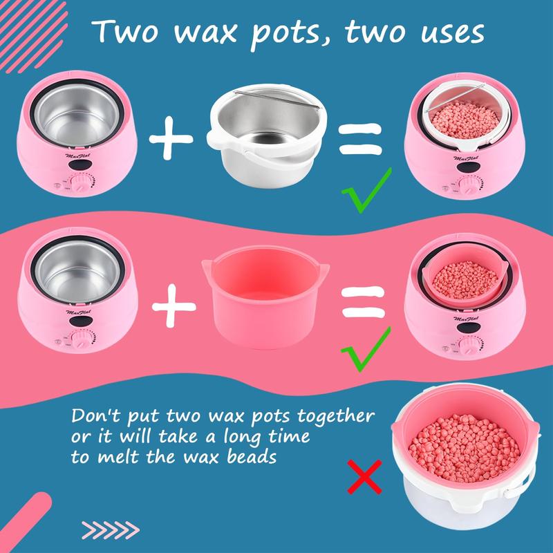 Digital Wax Pot Hard Wax Kit - 51 Accessories for Full Body, Armpit, and Bikini Waxing (17.6 oz)