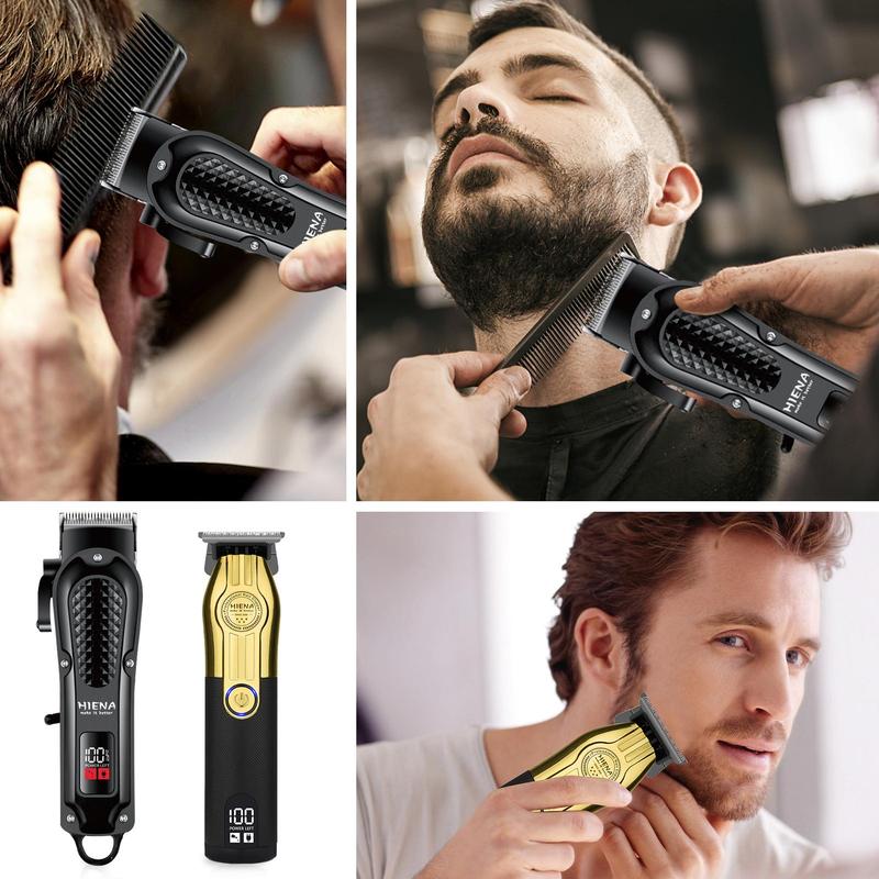 Professional Hair Clipper Set, 1 Set Rechargeable Cordless Hair Trimmer & Shaver & Accessories, Hair Cutting Kit for Men