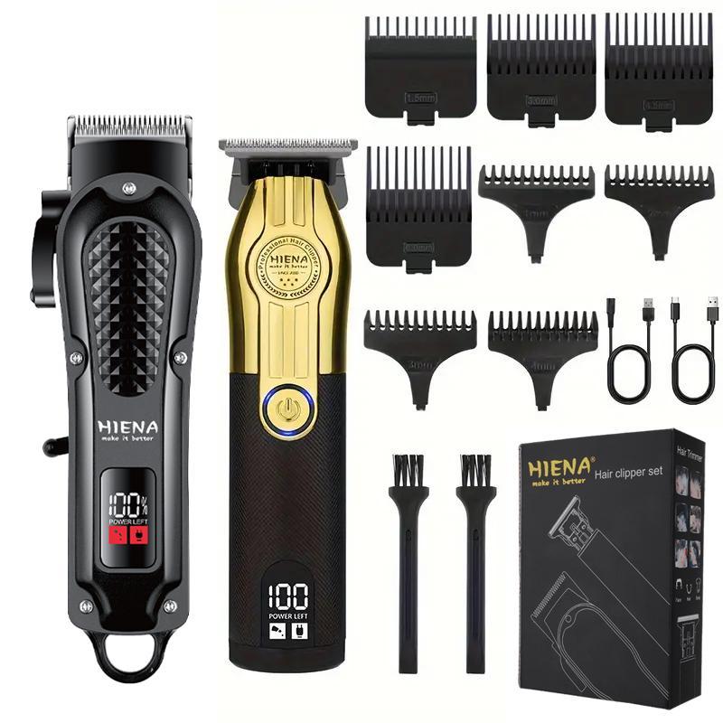 Professional Hair Clipper Set, 1 Set Rechargeable Cordless Hair Trimmer & Shaver & Accessories, Hair Cutting Kit for Men