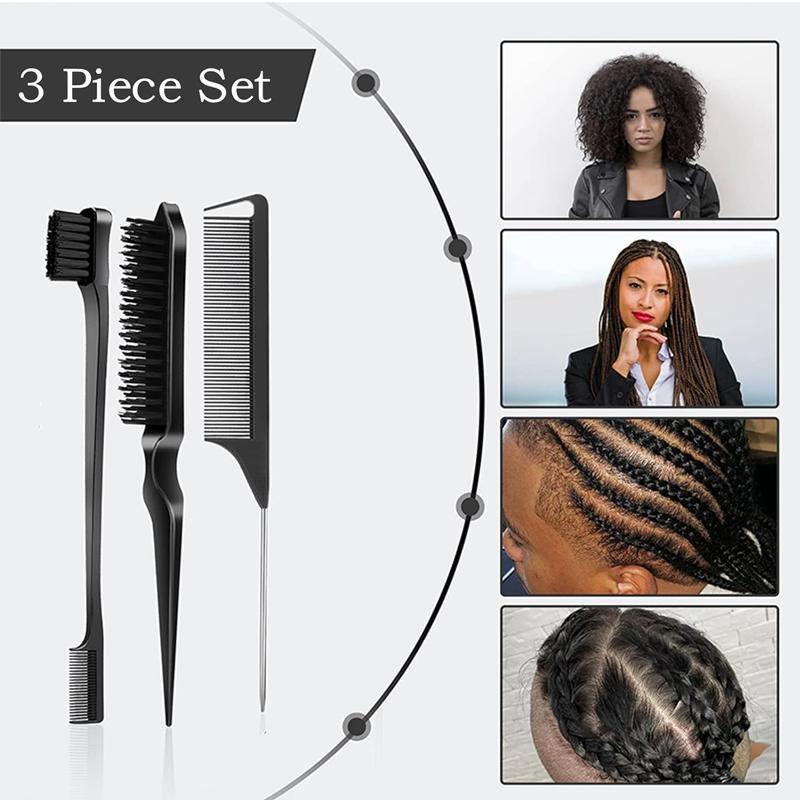 Hair Styling Tool Set, 2007pcs set Elastic Bands & Edge Brush & Rat Tail Comb & Hair Wax Stick, Professional Hair Styling Accessories for Women & Girls