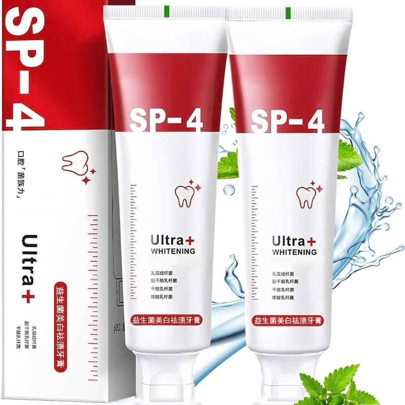 Summer Gifts, SP-4 Teeth Toothpaste with Added Probiotics, Cleans Teeth, Reduces Tartar Build-up and Mouth Odours, Oral Cleaning Supplies (by Brushingonly)