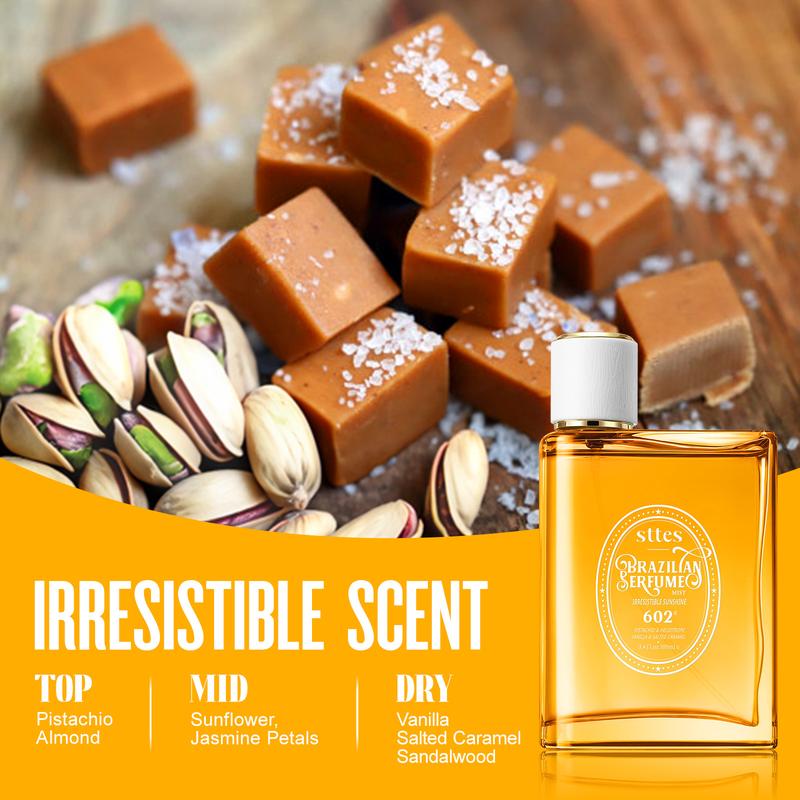 Sttes brazilian Perfume 602#（Irresistible Sunshine） - Eau De Perfume 100ml (3.4fl Oz)  vanilla Gourmet tune (Caramel vanilla flavor) sttes brazilian