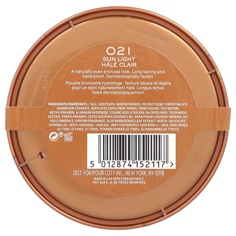 Rimmel London Natural Bronzer, Waterproof Bronzing Powder, 021 Sun Light, 0.49 oz (14 g)