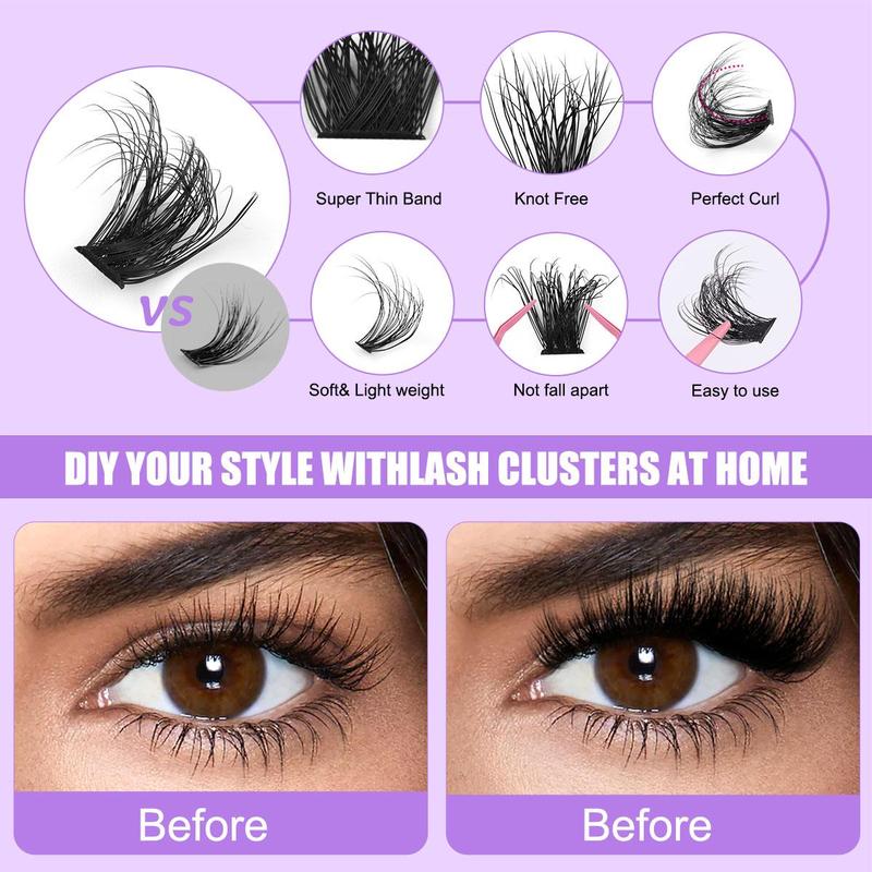 Natural Look Eyelash Extensions Kit, 1 Set Including Mixed Length False Eyelashes