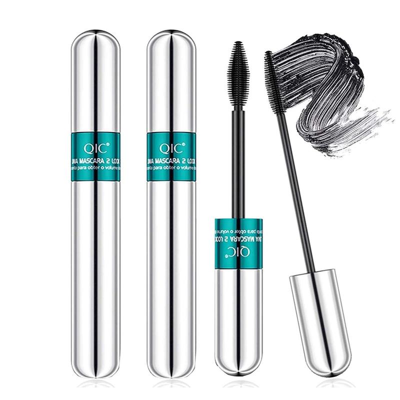 4D Silk Fiber Lash Mascara,2 in 1 Mascara For Natural Lengthening And Thickening Effect,no clumping Superstrong Mascara for Long-Lasting,Beauty Charming Eye Make up