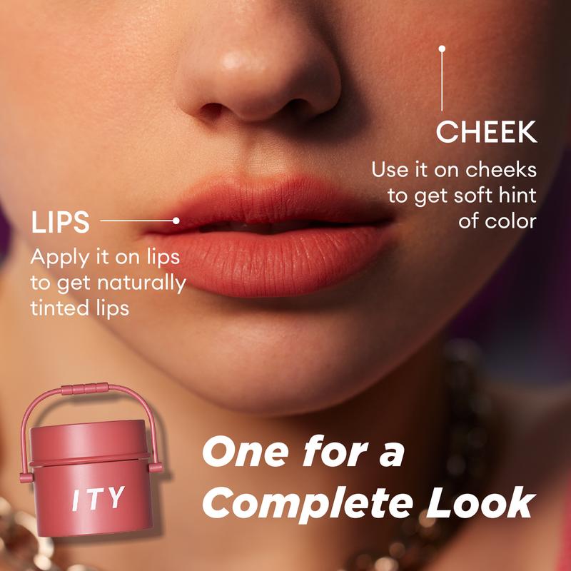 ITY Pudding Pot Lip and Cheek Clay Soft Matte Lipstick Velvet Satin Lip Mud with Brush Makeup Cosmetic