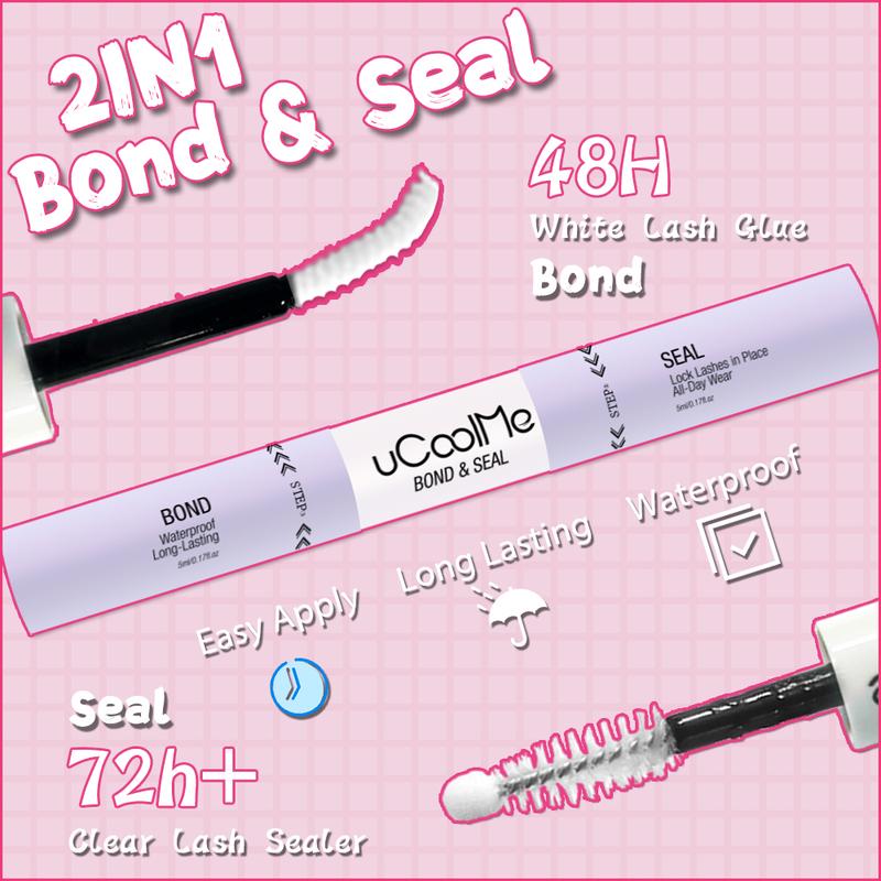 uCoolMe Envy & Bella Lashes Extension Clear Bond & Seal & Remover Makeup For Beginner Friendly Lashes Kit For Girls Beauty