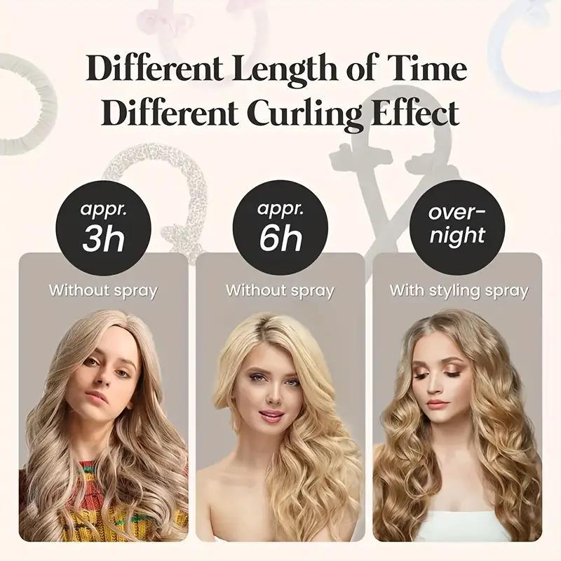 Music Festival Makeup, Foam Sleeping Haircare Curling Iron, 1 Set Heatless Hair Curler for Long Hair, Sponge Big Wavy Hair No Heat Curling Rod Headband, Curly Hair Products, Christmas Gift