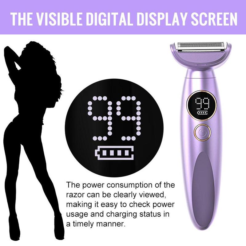 Electric Shaver for Women, 1 Set Rechargeable Trimmer with Detachable Head, Cordless Wet Dry Use Trimmer for Legs & Public Hairs