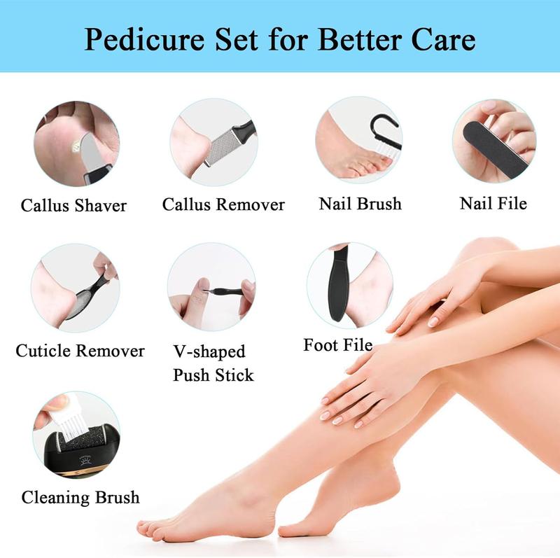 Electric Foot Callus Remover- Long Service Time, Rechargeable  Foot File- Ideal Gift, Professional Pedicure Tools,  Foot Scrubber, Pedicure Kit  Care for  (Black)