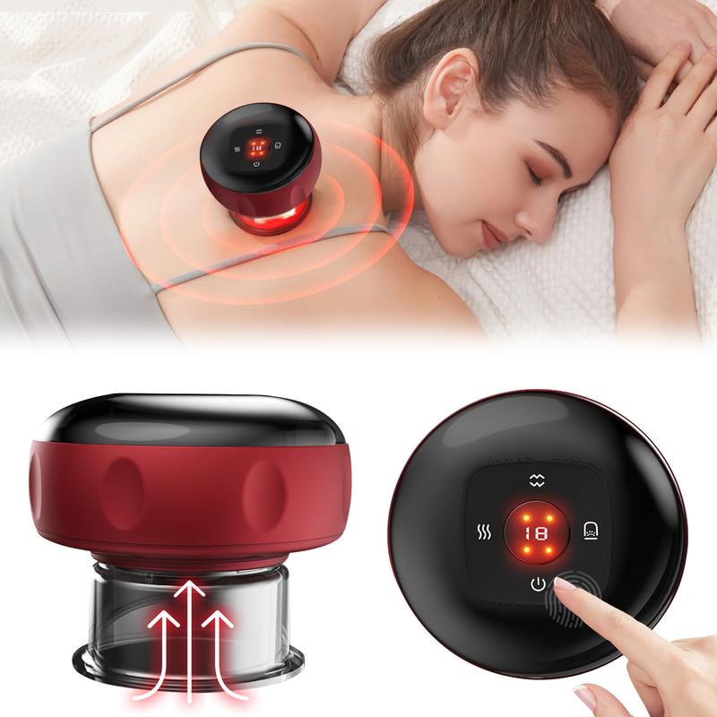 4 in 1 Smart Cupping Therapy Massager with Red Light Therapy for Targeted Relief of Aches, Knots, Pain, Muscle Soreness, Blood Circulation and Skin Tightening, Portable Cupping Set