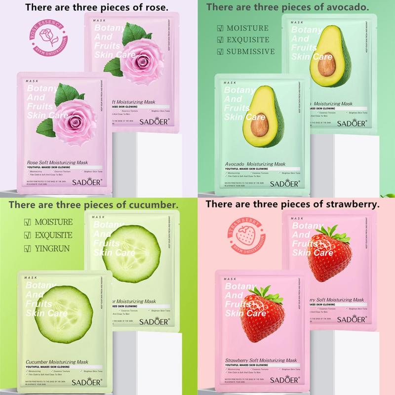 Comfort Skincare Gifts, Plant & Fruit Essence Facial Firming Skincare Masks for Summer Gift, Birthday Gift for Gf, 24pcs set Moisturize Cold Compress Mask for Women, Face Masks, Facial Masks, Skincare Sets Skincare Routine