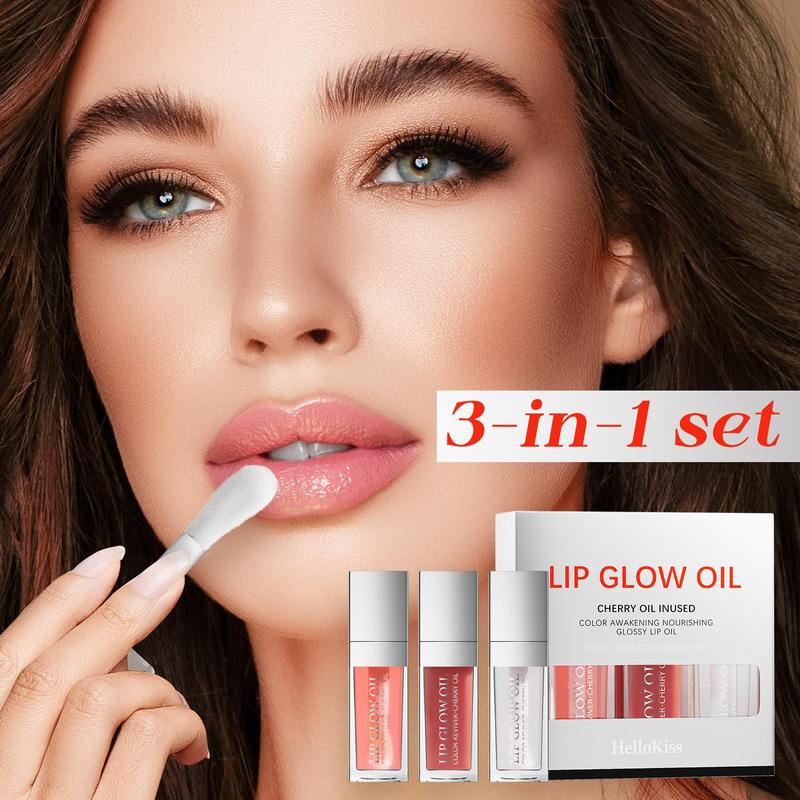 3pcs set Moisturizing Lip Oil, Summer Glossy Lip Glaze Stick, Plumping Lip Oil Lip Gloss for Girls & Women Makeup, Trending Products, Makeup Products, Back To School