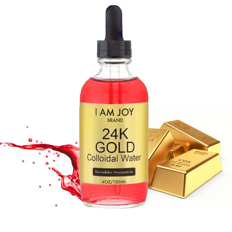 I Am Joy: Liquid Colloidal Gold 24k 99.99% Pure 100ppm Ruby Red Water Based All Natural Electrolysis 4oz Glass Bottle