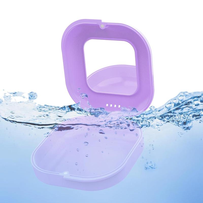 Keep Your Retainer Organized with This Case! Retainer Case with Mirror and Vent Holes. Cute Retainer Holder Case Compatible with Invisalign. Aligner and Night Guard Case. Slim Retainer Case with Retainer Removal Tool, Chewies & Brush. Purple Color