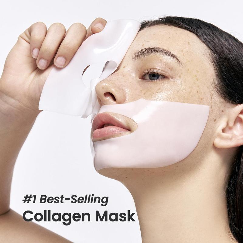 4pcs Bio-Collagen Real Deep Mask, Hydrating Overnight Hydrogel Mask, Pore Minimizing, Elasticity Improvement, 34g x4ea Overnight Deep collagen jelly