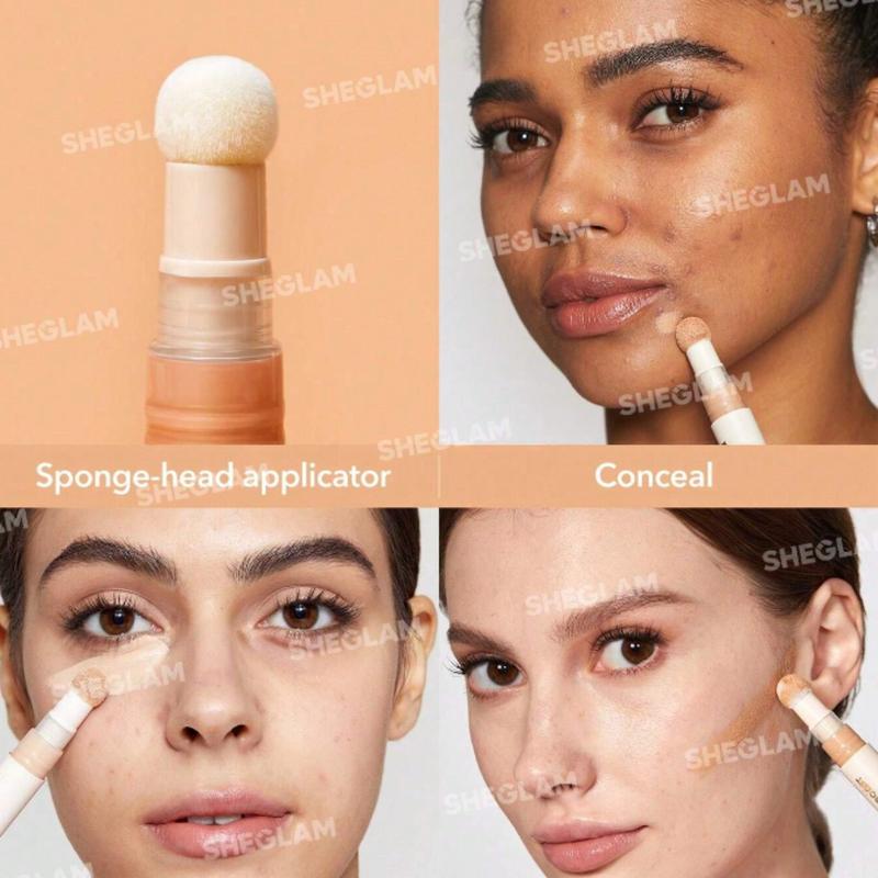 SHEGLAM Complexion Boost Concealer Sponge-Head Applicator Matte Liquid Concealer Long Lasting Brightening Color Corrector - Makeup, Balm