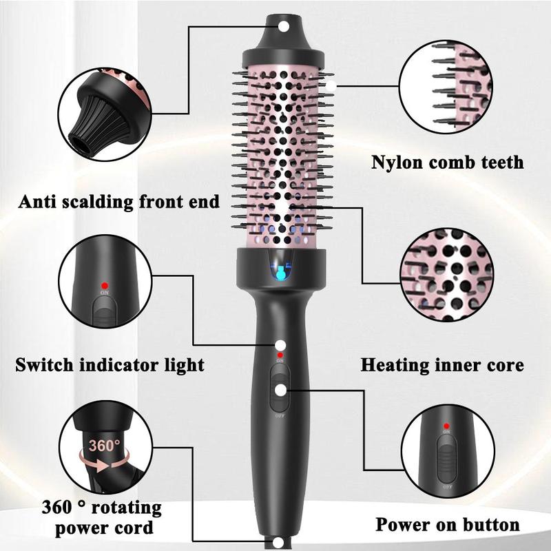 Negative Ion Hair Curler, 1 Box Hair Straightening Comb & Hair Curling Comb, Professional Hair Styling Tool for Home & Salon Use