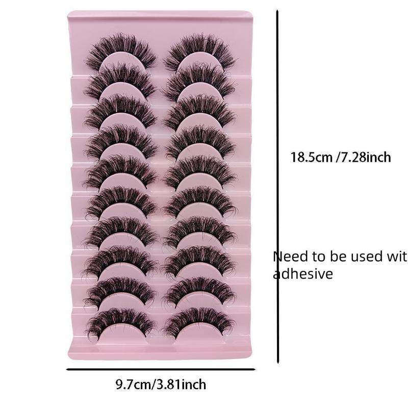 Fluffy False Eyelashes, 10 Pairs Natural Fake Lash Strips, Volumized False Eyelashes for Women and Girls Makeup Enhancement, Falsies Eyelashes, Eye Makeup Products, Summer Gifts for Her, Christmas Gift