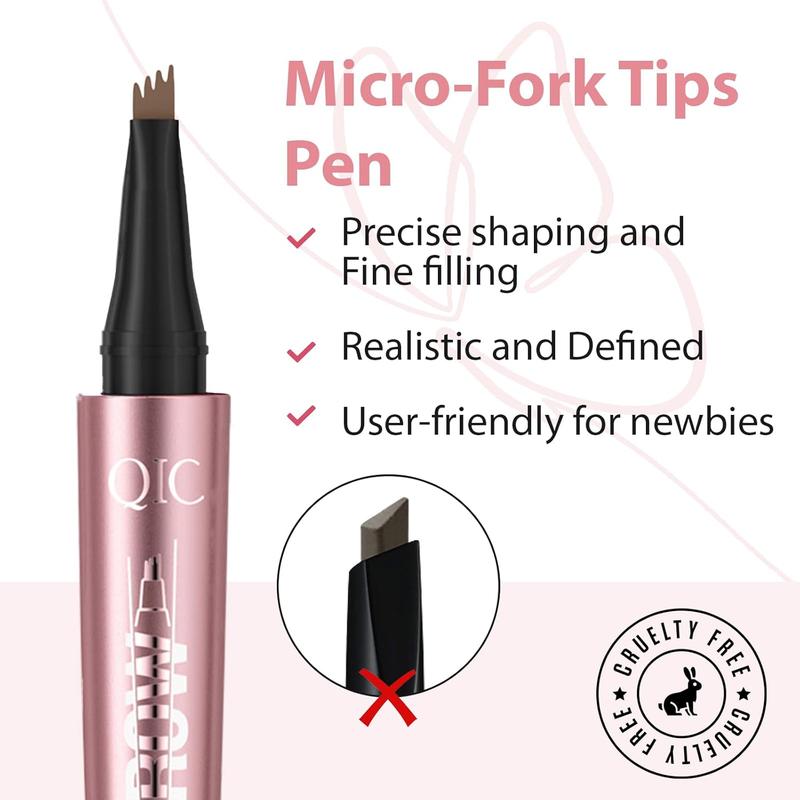 Magic Eyebrow Microblading Pen, 4 Micro-Fork Tip for 3D Realistic Brow, Waterproof Eyebrow Pencil, Tattoo Brow Tint Pen Makeup, 10g Cosmetic