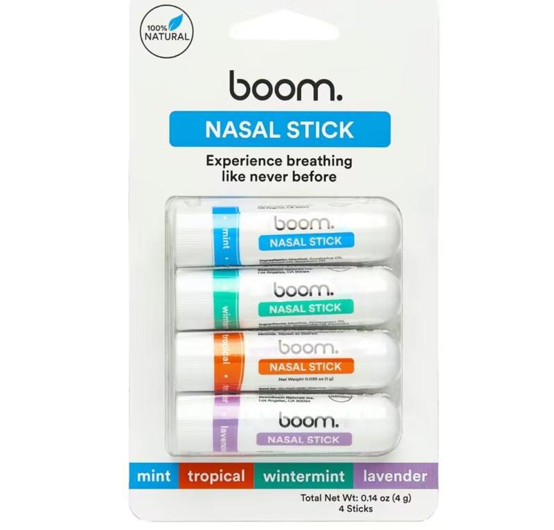 Nasal Stick inhalers (4 Pack) Boom Boom Powerful Essential Oil  Vapors | Featured on Shark Tank | Breathe In Life Carrier & Essential Oils,for nic | sleep Essential Oils for Aromatherapy