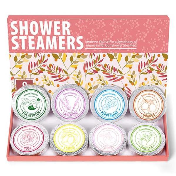 Shower Steamers Aromatherapy - Christmas Gifts for women, 8 Pack Pure Essential Oil Shower Bombs for Home Spa Bath Self Care, Lavender Stress Relief and Relaxation Gifts for Her Stocking Stuffers Pink