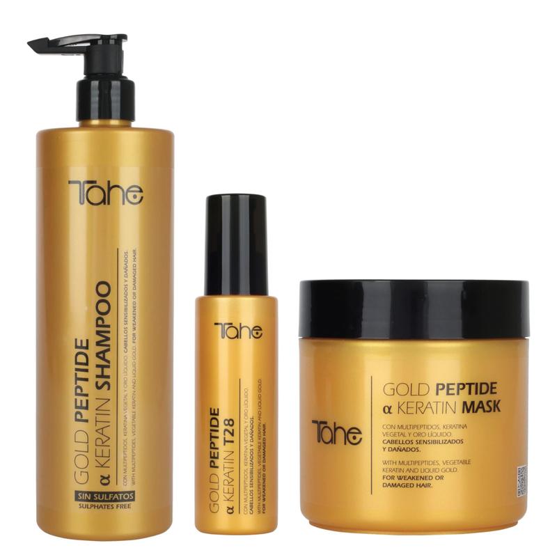 Tahe Gold Peptide Dry Hair - Shampoo + Mask + Leave On Serum T28