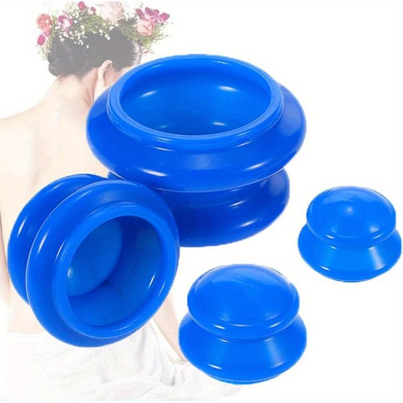 4pcs Cupping Therapy Set Silicone Cupping Massage Cups Professional Cupping Therapy Cup Vacuum for Cellulite Reduction Body Myofascial Muscle Nerve