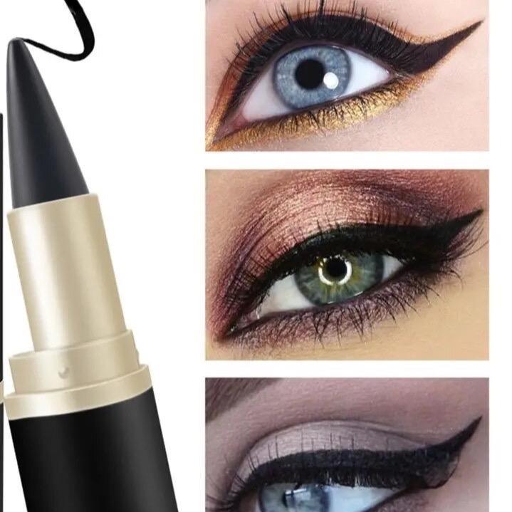 Black Eyeliner Pencil Waterproof Eye EnhancingStick Solid Thick Gel Smooth 24 Hours LongLasting Smoky Eye Liner Cosmetic Beaut Lipliner