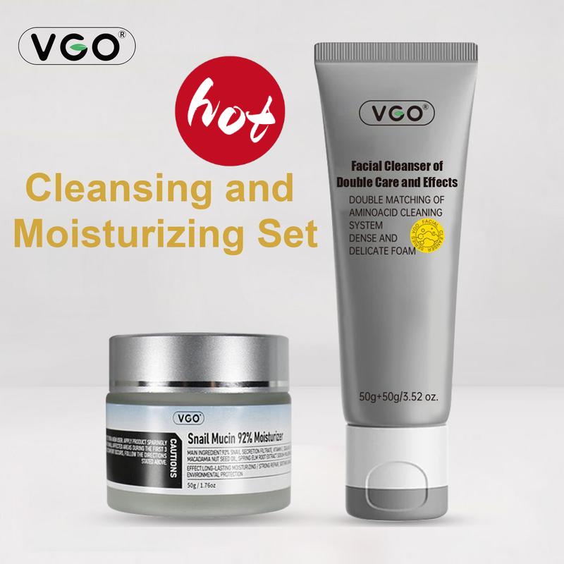 VGO-Snail Skincare Face Wash and Moisturizing Cream Set for Maximum Comfort-Live